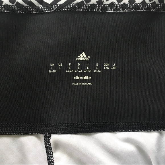 ADIDAS Black & White Climalite Patterned Capri Leggings - Picture 5 of 11